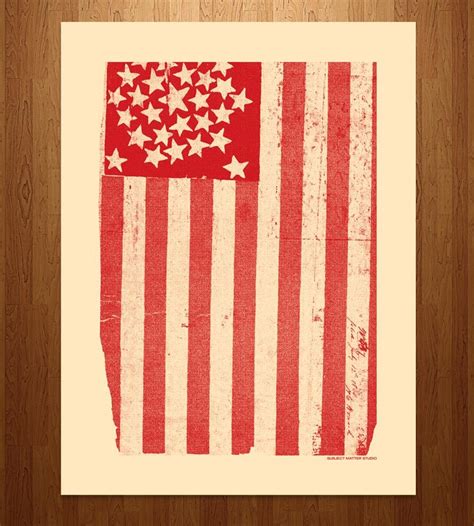 Rustic American Flag Art Print Flag Art American Flag Art Rustic