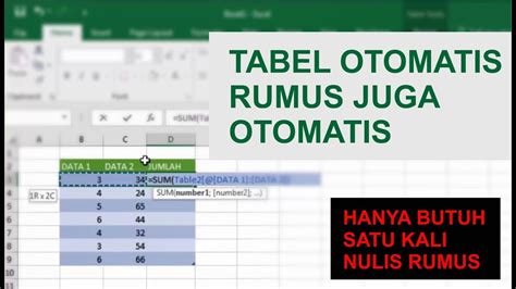 Cara Cepat Membuat Tabel Dan Rumus Otomatis Di Excel Youtube