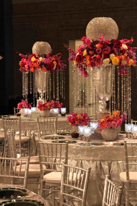 Indian Wedding Centerpiece Floral Arrangements Wedding Reception