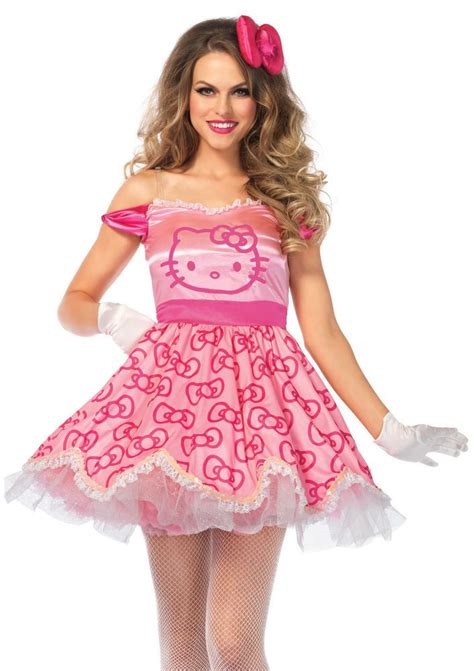 New Leg Avenue Hk86666 Pretty Pink Hello Kitty Female Adult Costume Legavenue With Images