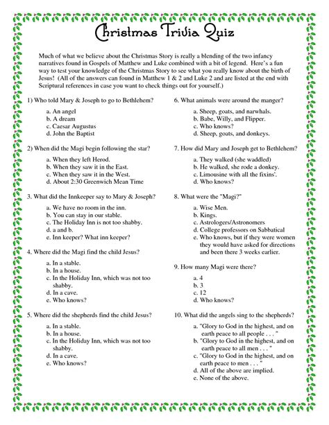 Free Printable Multiple Choice Trivia Questions And Answers Printable