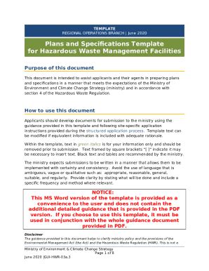 Contingency Plan Template For A Hazardous Waste Doc Template