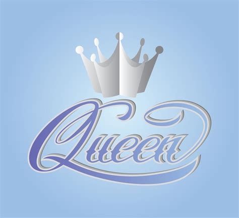 Premium Vector Queen Lettering Text With Crown Hand Drawn Style Typo