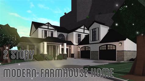Two Story Modern Farmhouse Home Bloxburg Exterior Melendezz YouTube