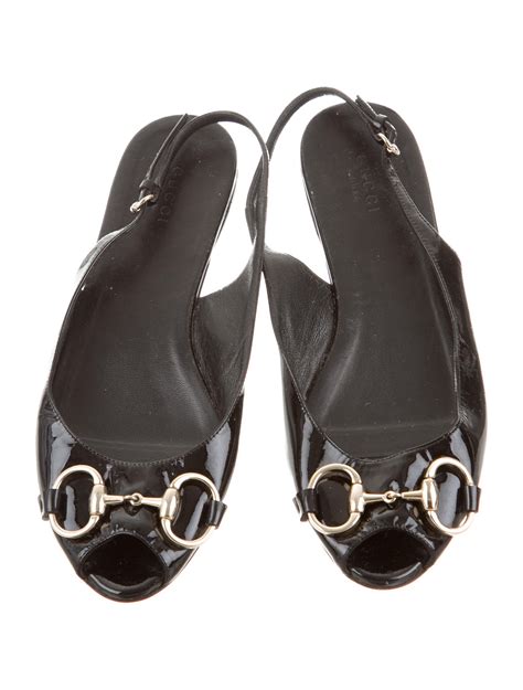 Gucci Slingback Peep Toe Flats Shoes Guc144957 The Realreal
