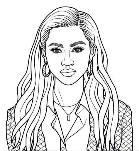 Zendaya Portrait Coloring Page Download Print Or Color Online For Free