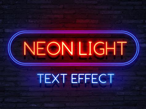 Neon Light Text Effect By Graphicsfuel On Dribbble