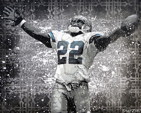 A Portrait Of Emmitt Smith That I Painted Completely With Spray Paint