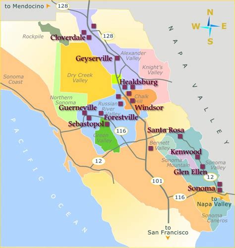 Sonoma Valley California Map Printable Maps