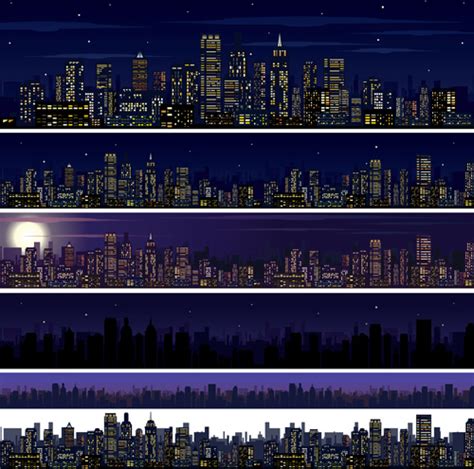 Beautiful Night City Vector Graphics Vectors Graphic Art Designs In