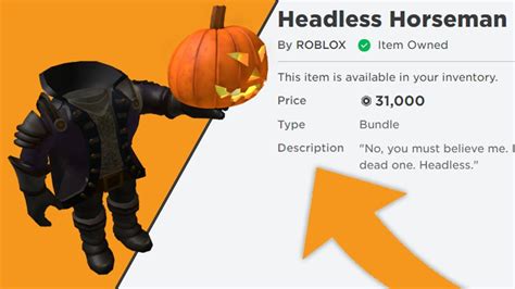 How To Get The Headless Horseman For Free Roblox 2020