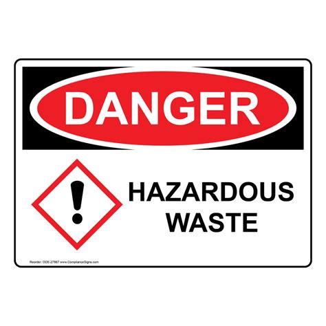 Hazardous Waste Sign Ode Hazmat Hazardous Material