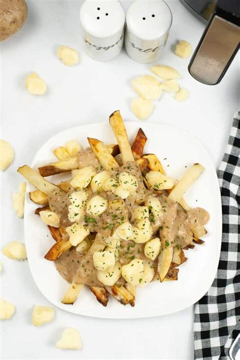 Air Fryer Frozen French Fries With Poutine Gravy Easy Appetizer Recipe