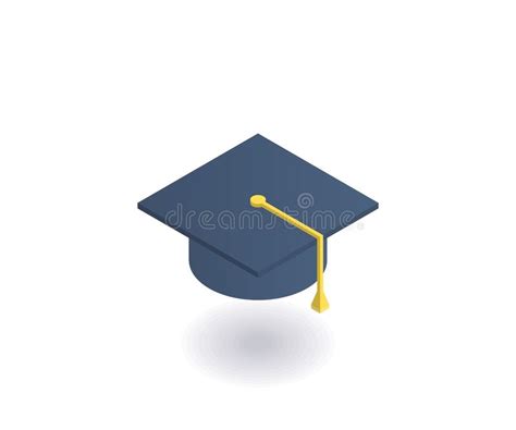 Academic Hat Graduation Cap Isometric Icon Vector 3d Illustration For