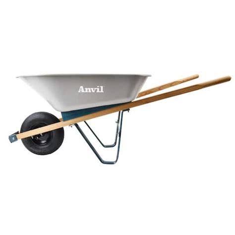 Anvil Cu Ft Poly Wheelbarrow With A Pneumatic Tire The