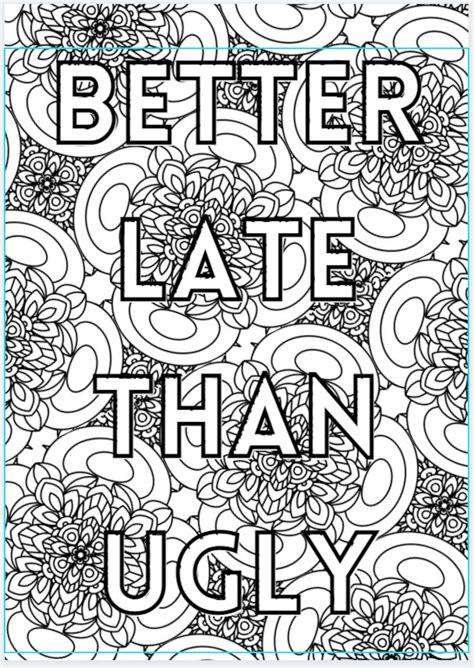 25 Page Rude Quotes Mandala Colouring Book Adult Colouring Etsy