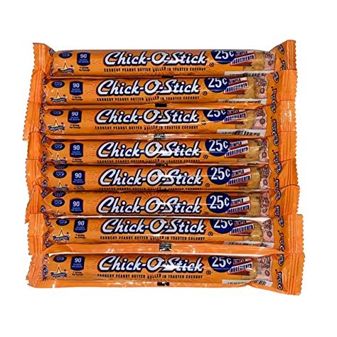 Chick O Stick Candy Bars 8 Pack Crunchy Peanut Butter Rolled In