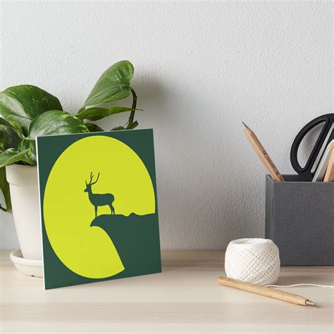 Deer Silhouette Art Board Print For Sale By Indranila Redbubble