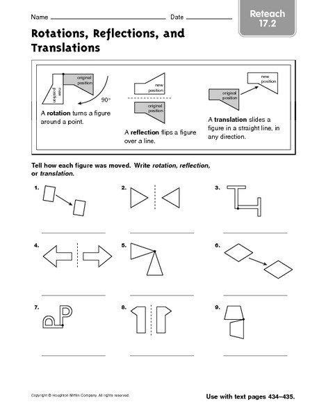 Geometry Transformations Worksheet Pdf Transformation Math Worksheets