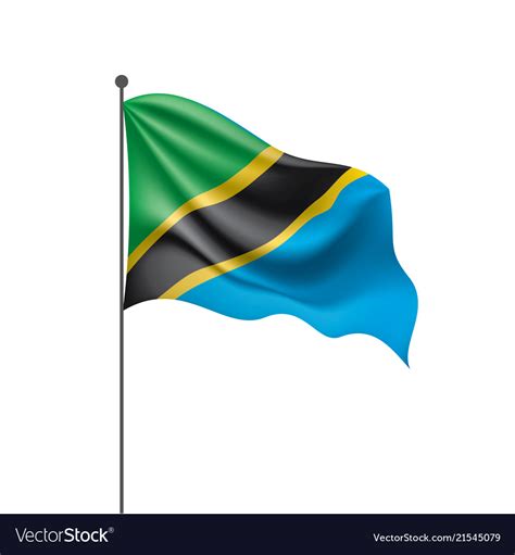 Tanzania Flag On A White Royalty Free Vector Image