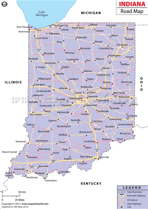 Indiana Road Map