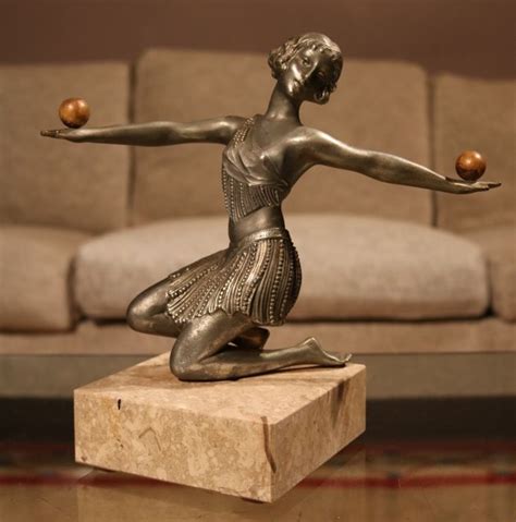 Jonglerende Vrouw Art Deco Gepatineerd Metalen Sculptuur Catawiki