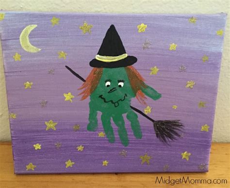 Halloween Witch Kids Hand Print Art Memory Craft