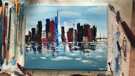 Palette Knife Painting Bright Abstract Cityscape Youtube