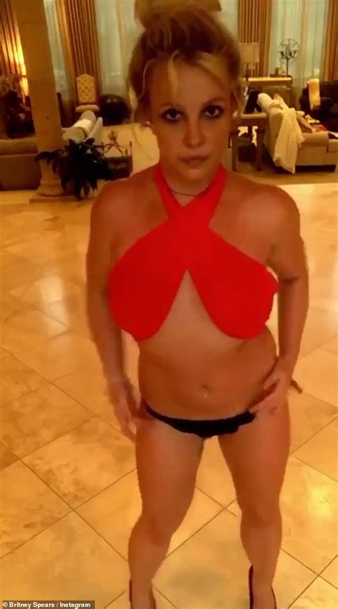 Britney Spears Sets Pulses Racing As She Does Provocative Dance In Sexy Red Halter Top On