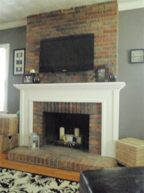 Living Room Mounting A Tv To A Brick Fireplace Home Fireplace Build