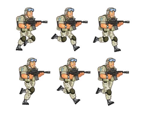 Premium Vector Soldier Game Character Animation