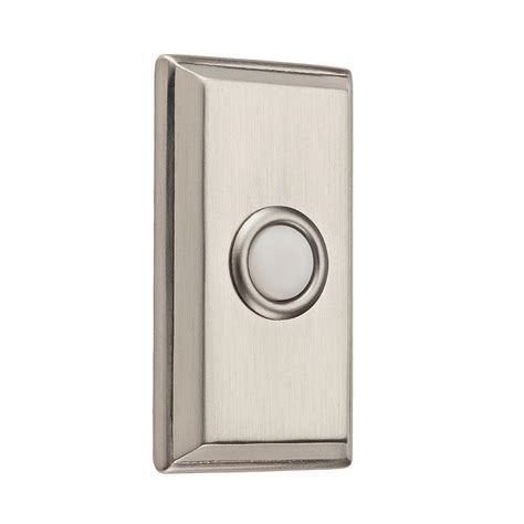 Wired Rectangular Bell Button Satin Nickel 9br7015 002 The Home Depot