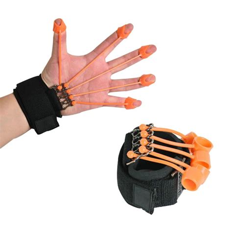 finger and hand extensor trainer exerciser with resistance band stretcher strengthener finger