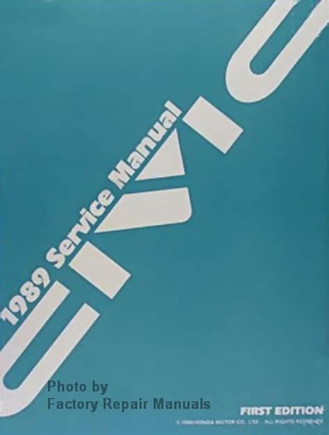 1989 Honda Civic Sedan And Hatchback Factory Service Manual Original Shop