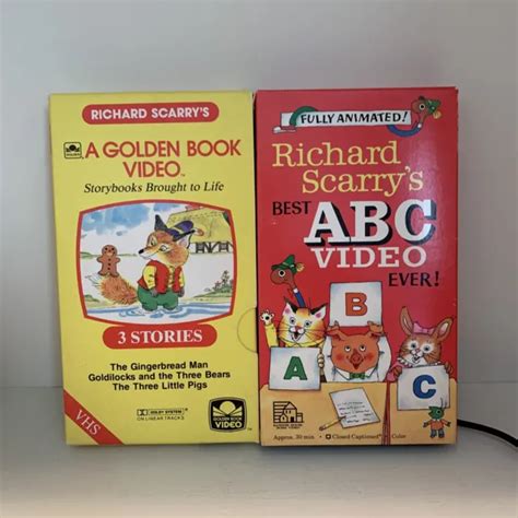 Richard Scarrys Vhs Lot Of 2 A Golden Book Video 3 Stories Best Abc