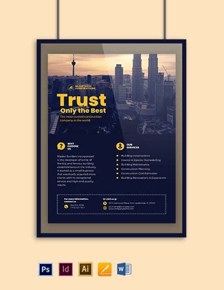 Free Construction Poster Templates Adobe Photoshop Psd