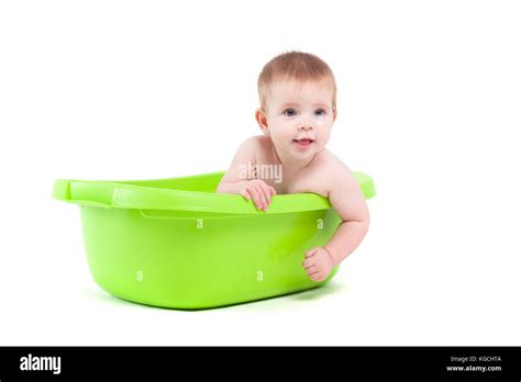 Cute Attractive Baby Boy Take Bath In Tub Stock Photo Alamy