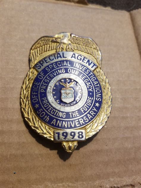 Special Agent Usaf Osi Anniversary Grdavis Police Badge