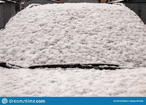 Car Covered With Snow In The Winter Blizzardextreme Snowfall Stock