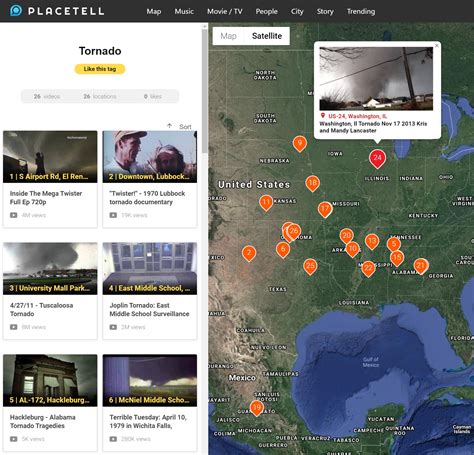 Global Tornado Videos Map On Placetell Scrolller