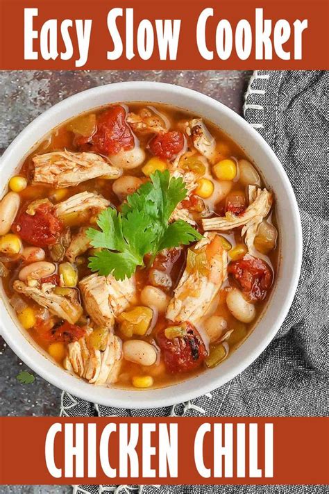 Easy Slow Cooker Chicken Chili Nibble And Dine Only Minute Prep