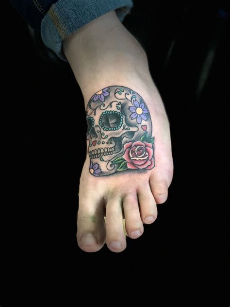 Bjstattoossugar Skull Foot Tattoos
