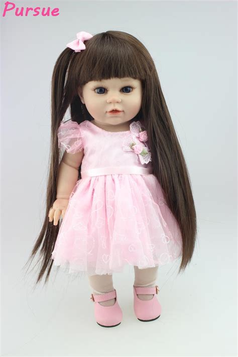 Pursue Inch Pink Dress Princess American Girl Lifelike BJD Doll Reborn Mini Plastic Baby