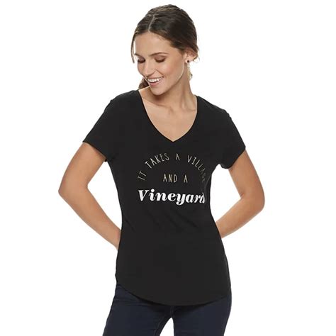 Womens Apt 9® Graphic V Neck Tee