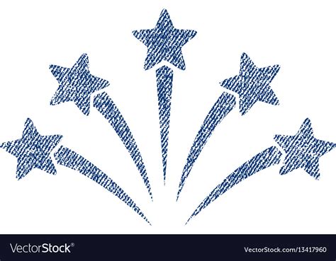 Fireworks Burst Fabric Textured Icon Royalty Free Vector