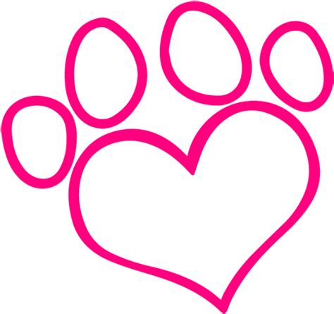 Mq Sticker Paw Print Heart Outline Clipart Full Size Clipart
