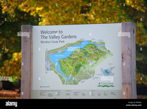 Map Of Gardens And Lake The Valley Gardens Windsor Great Park