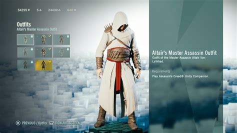 Assassins Creed Unity Unlock All Legacy Outfits Altair Ezio