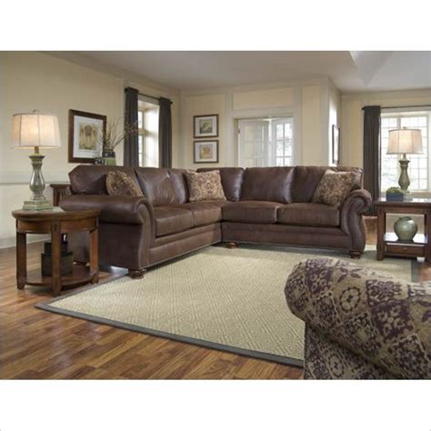 Broyhill Laramie 2 Piece Sectional Sofa With Cherry Wood Finish 5080