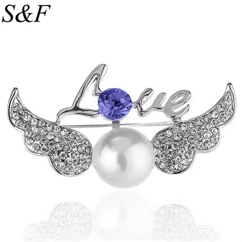 crystals jewelry love angel wings brooches scarf lapel brooch clips hijab pins up for women